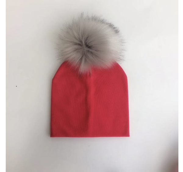 PomPom Muts Rood Baby & Peuter 