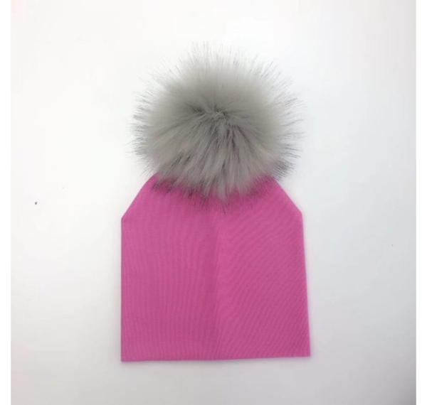 PomPom Muts Fel Roze Baby & Peuter 