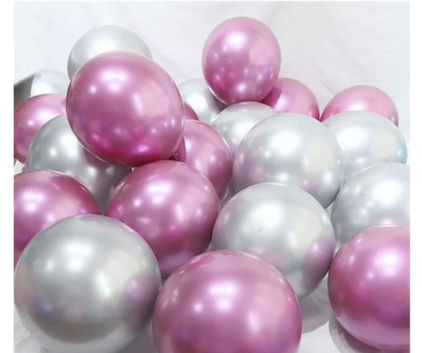 Luxe Chrome Ballonnen Roze Zilver - 10 Stuks