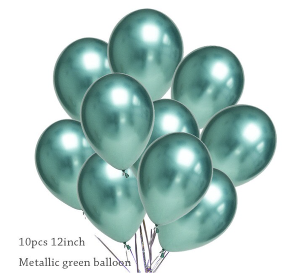 Luxe Chrome Ballonnen Groen 10 Stuks 