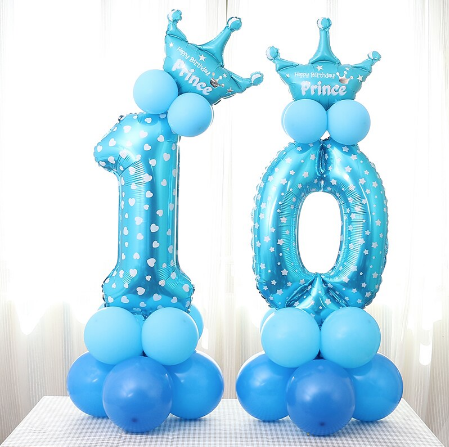 Cijferballon 10 jaar Folie Ballonnen  Prince