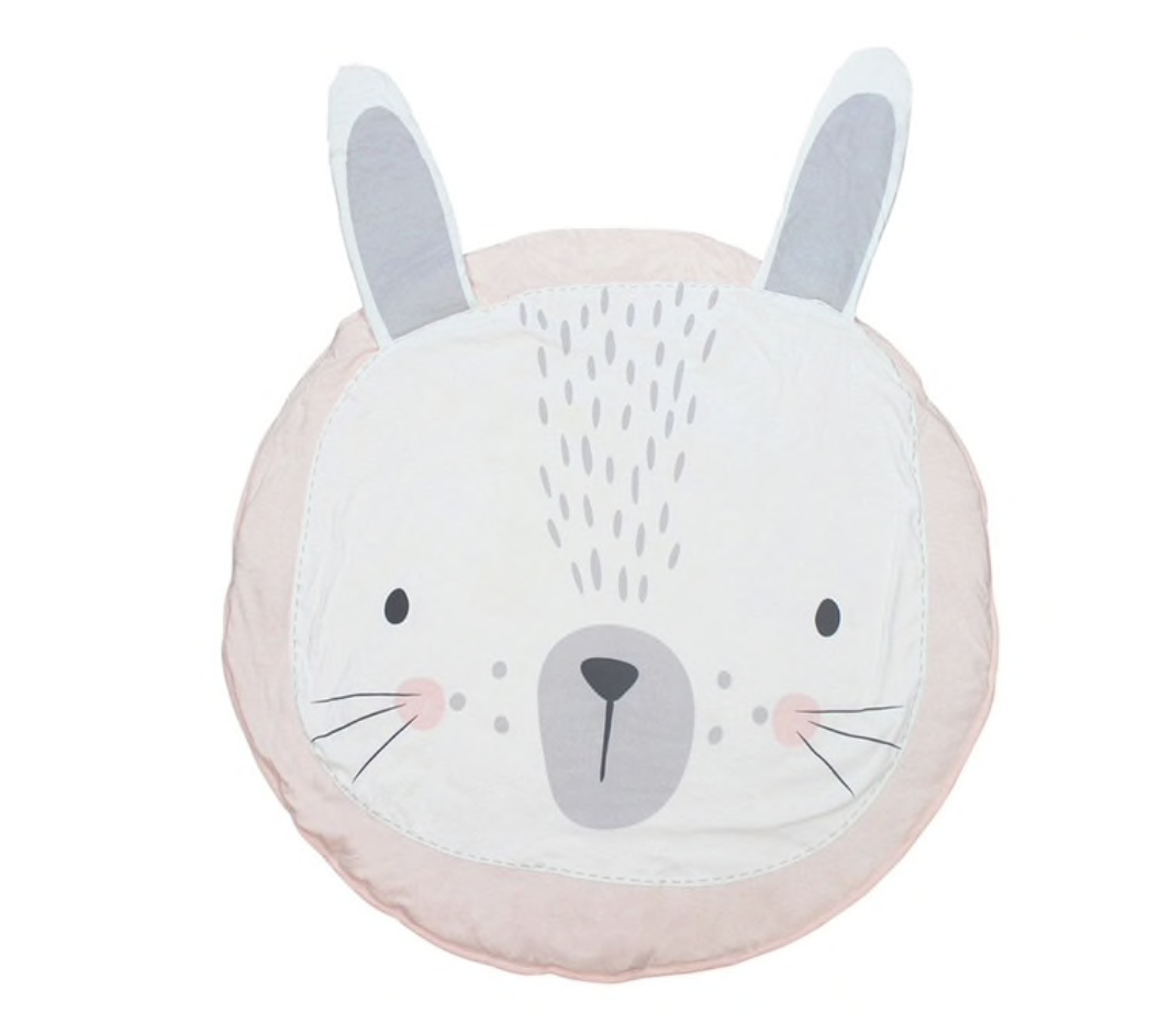 Speelmat Kinderkamer Konijn Roze 90cm | Grijs Wit Jongen Meisje Baby Peuter Kleuter 