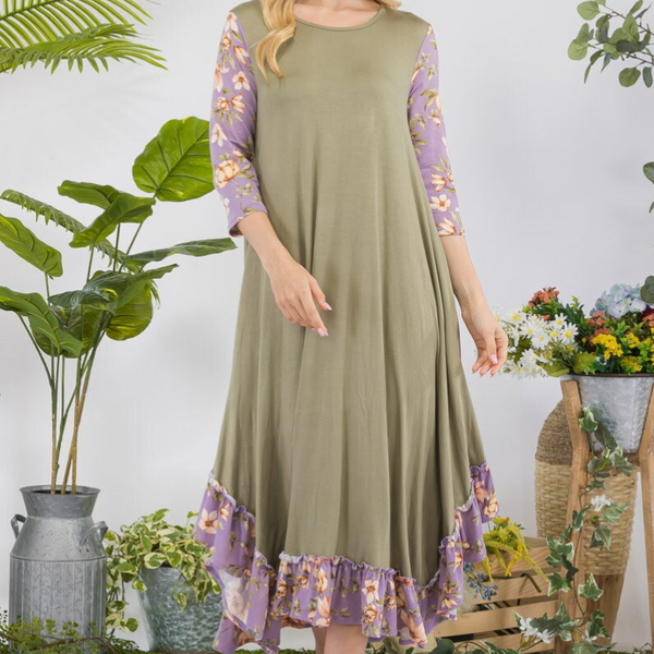 Contrasting Dress Green