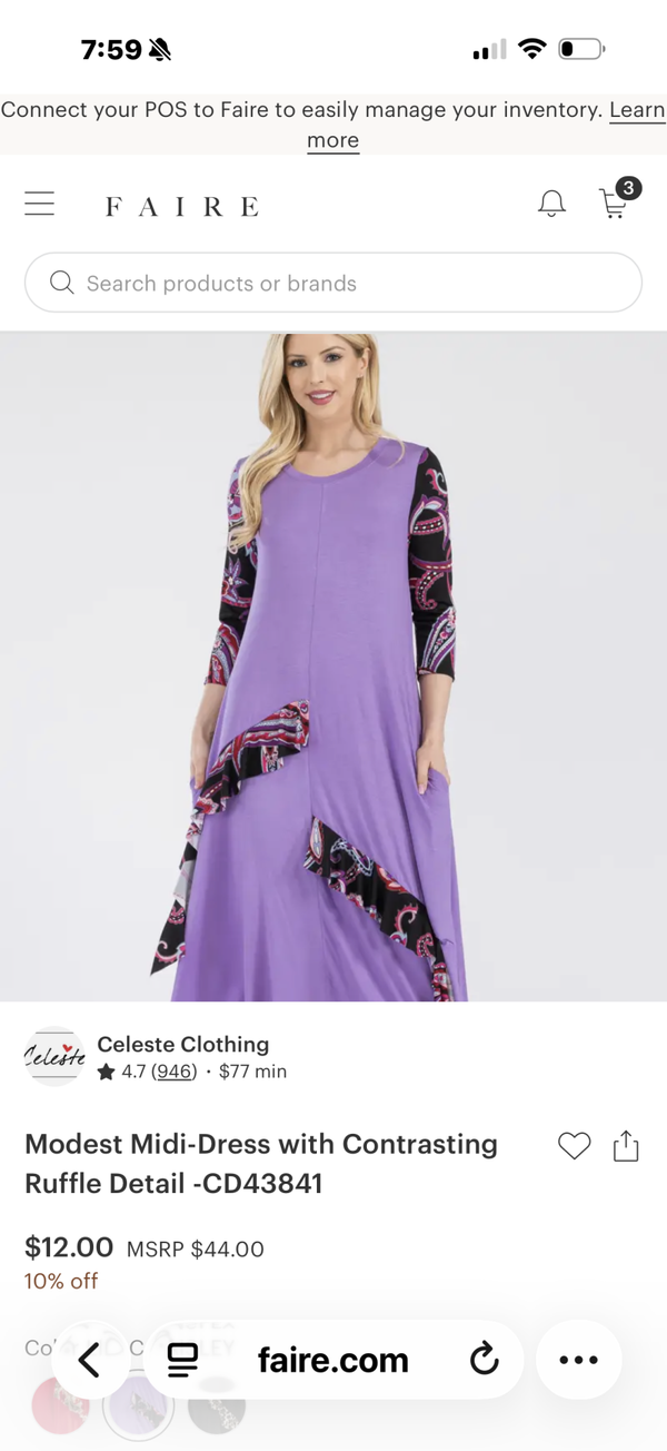Contrasting Dress Purple