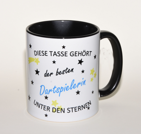 Tasse Dartspielerin