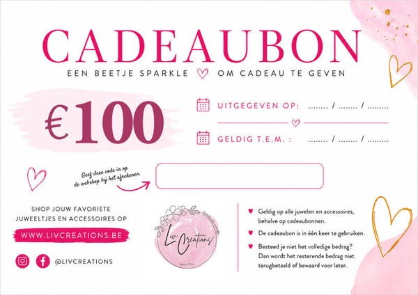 Fysieke Cadeaubon - 100 euro