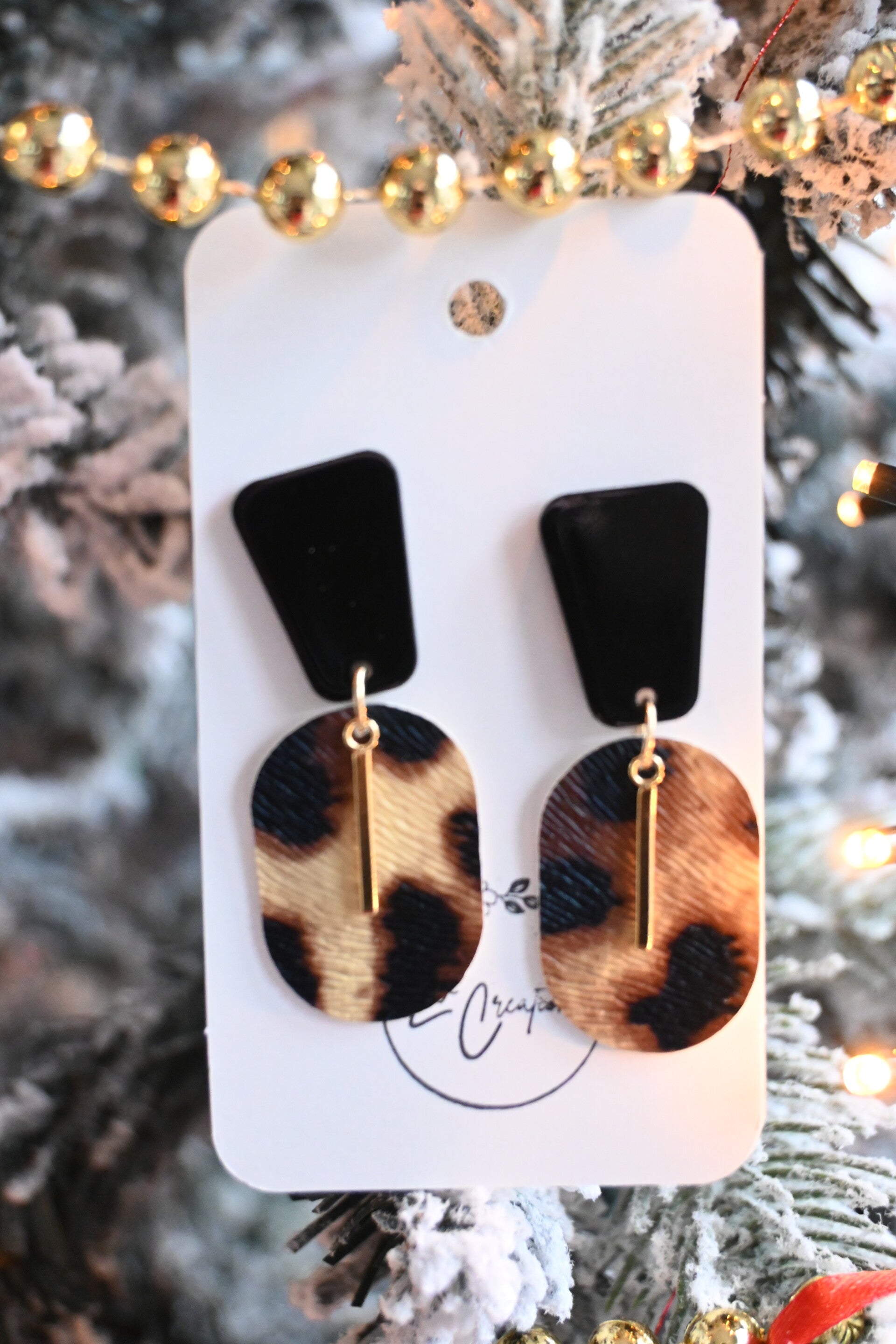 Lederen oorbellen - Chloë