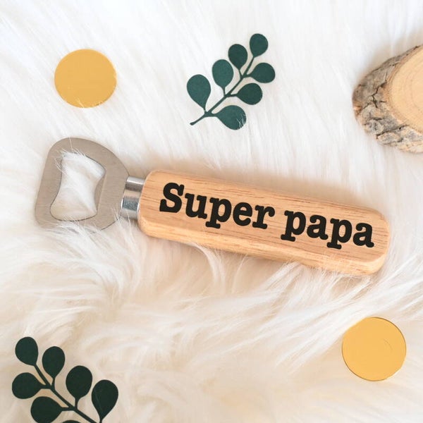 Flesopener - hout - Super papa
