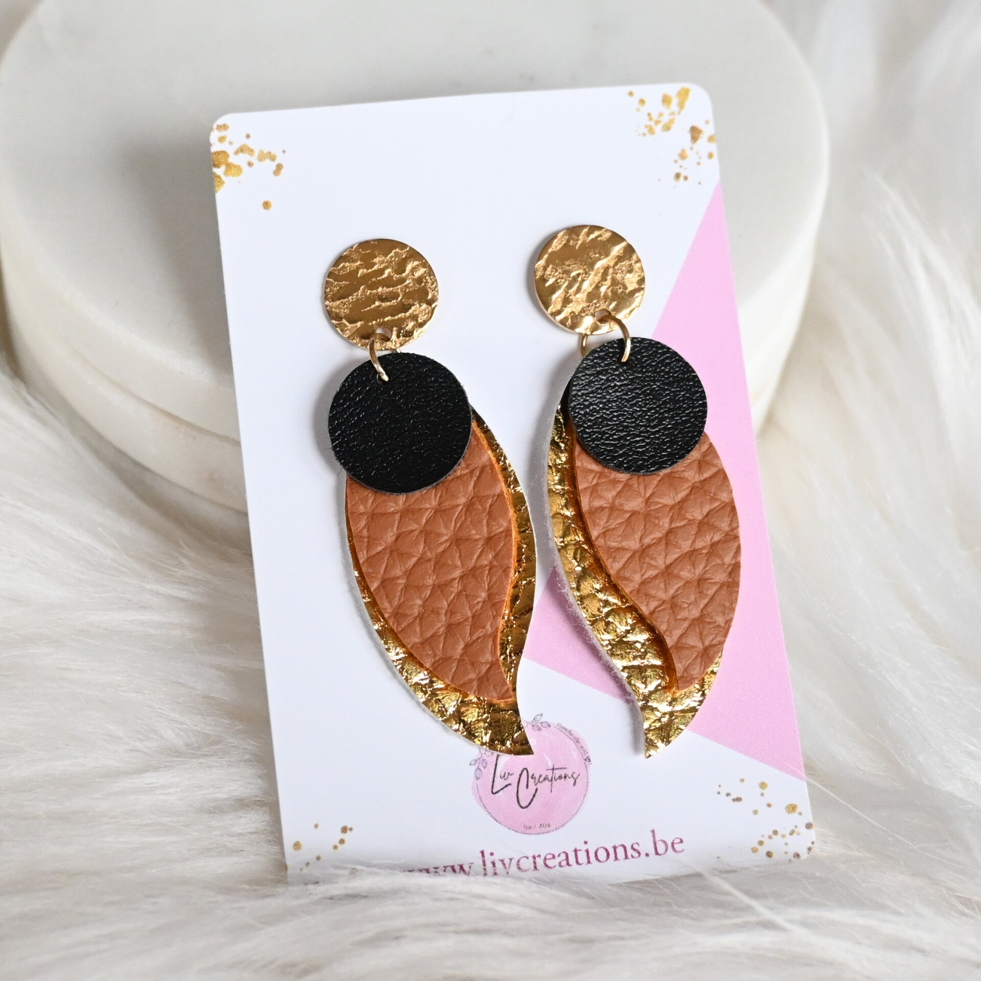 Lederen oorbellen - Maria