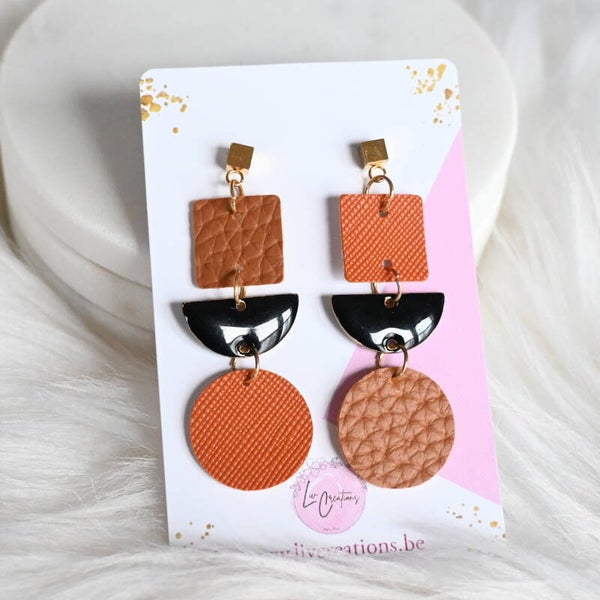 Lederen oorbellen - Lotte