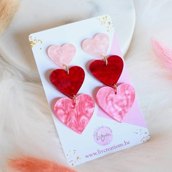 Statement hartjes oorbellen ‘Pearl’ – Crush Pop