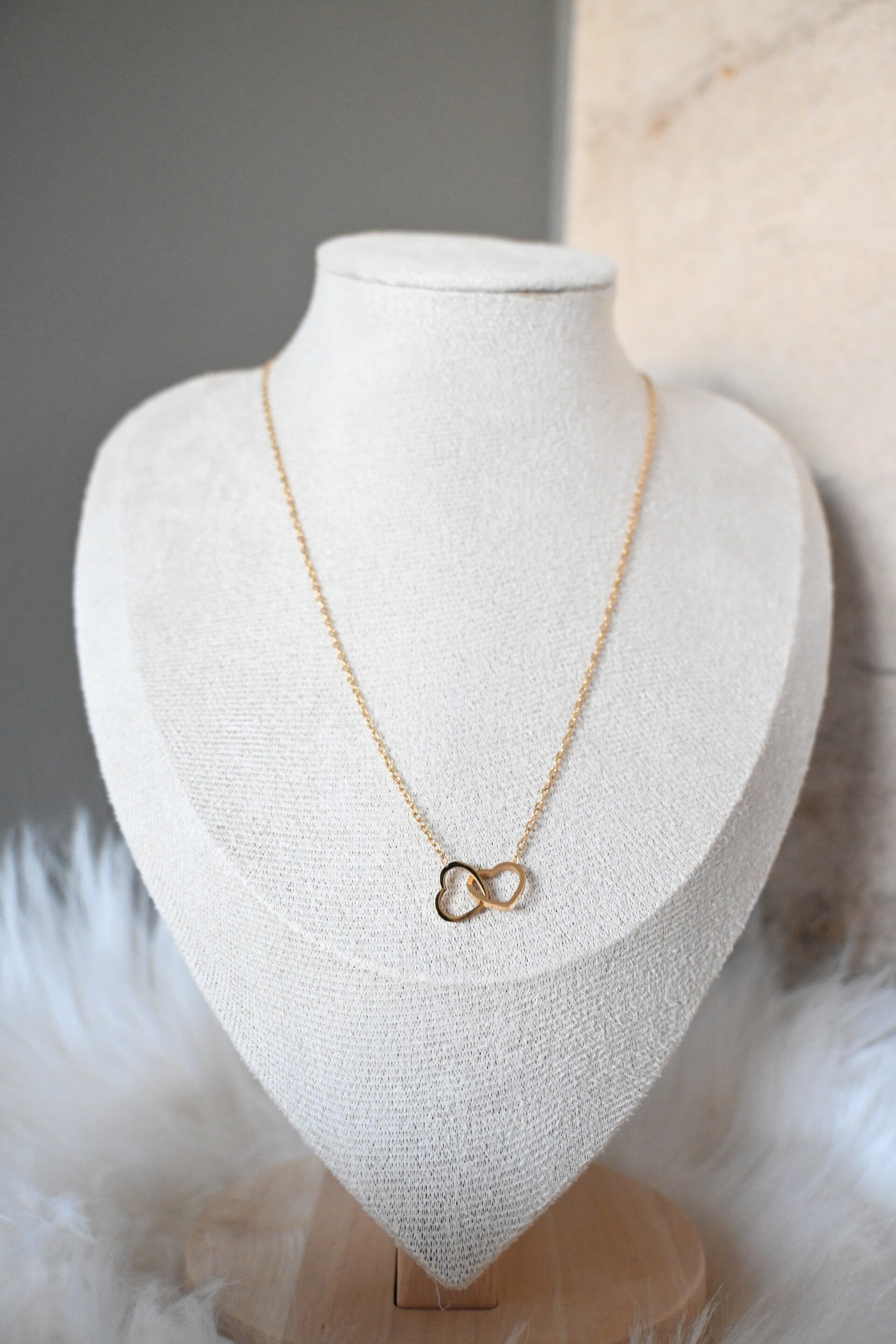 Ketting - 2 hartjes - Stainless Steel