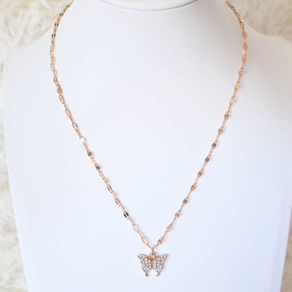 Trendy ketting met vlinder en steentjes
