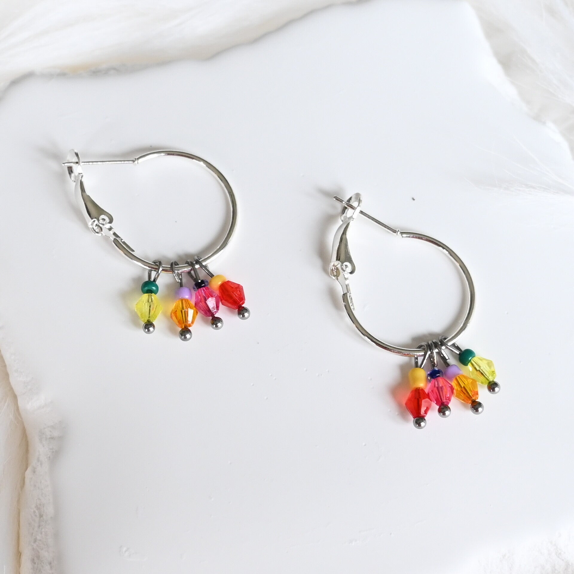 Rainbow Spark Hoops