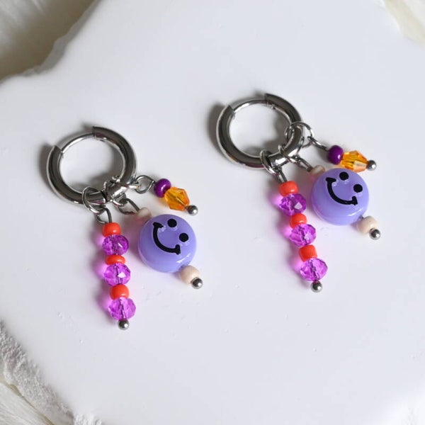 Lavender Smile Hoops
