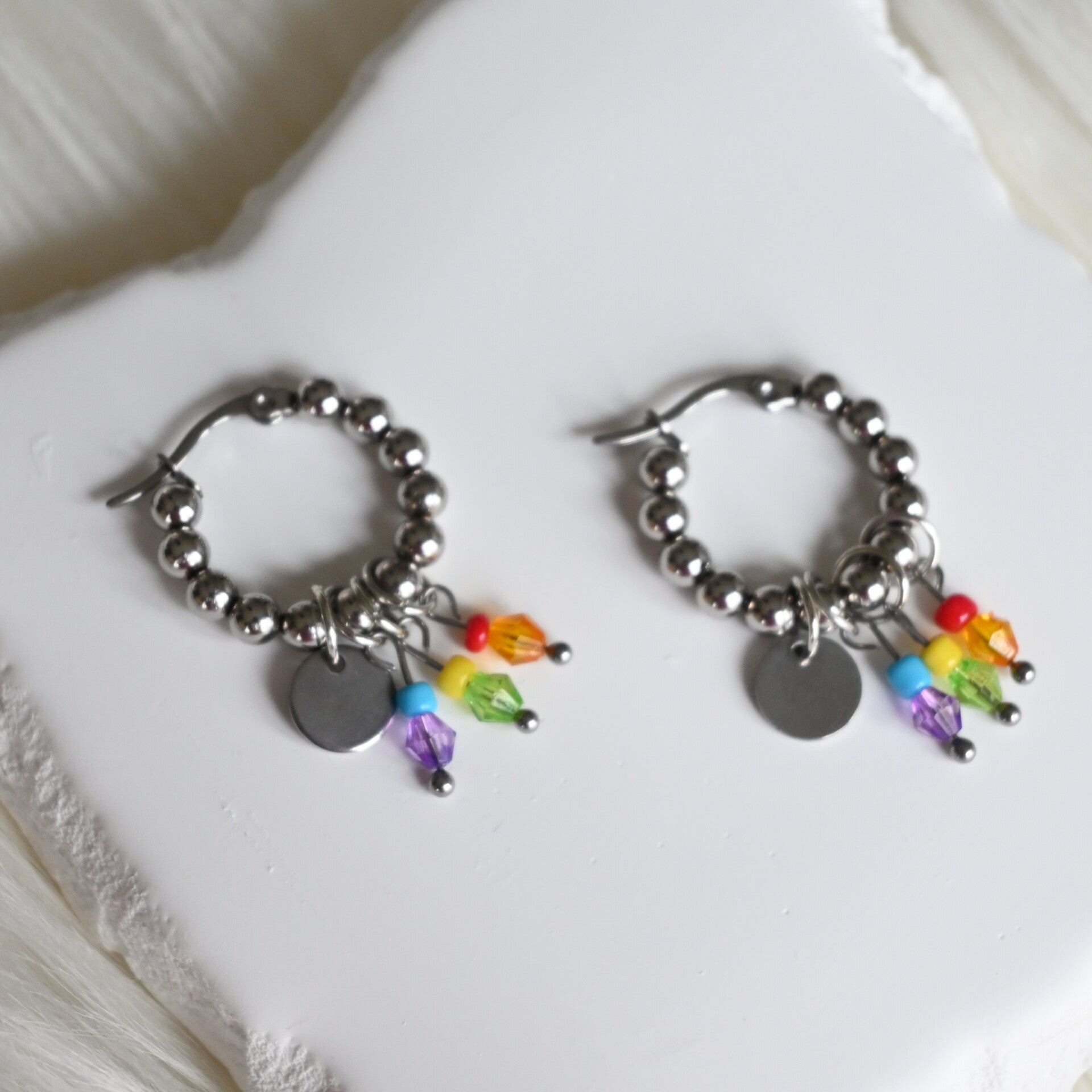 Rainbow Sparkle Hoops
