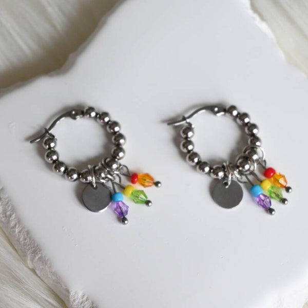 Rainbow Sparkle Hoops