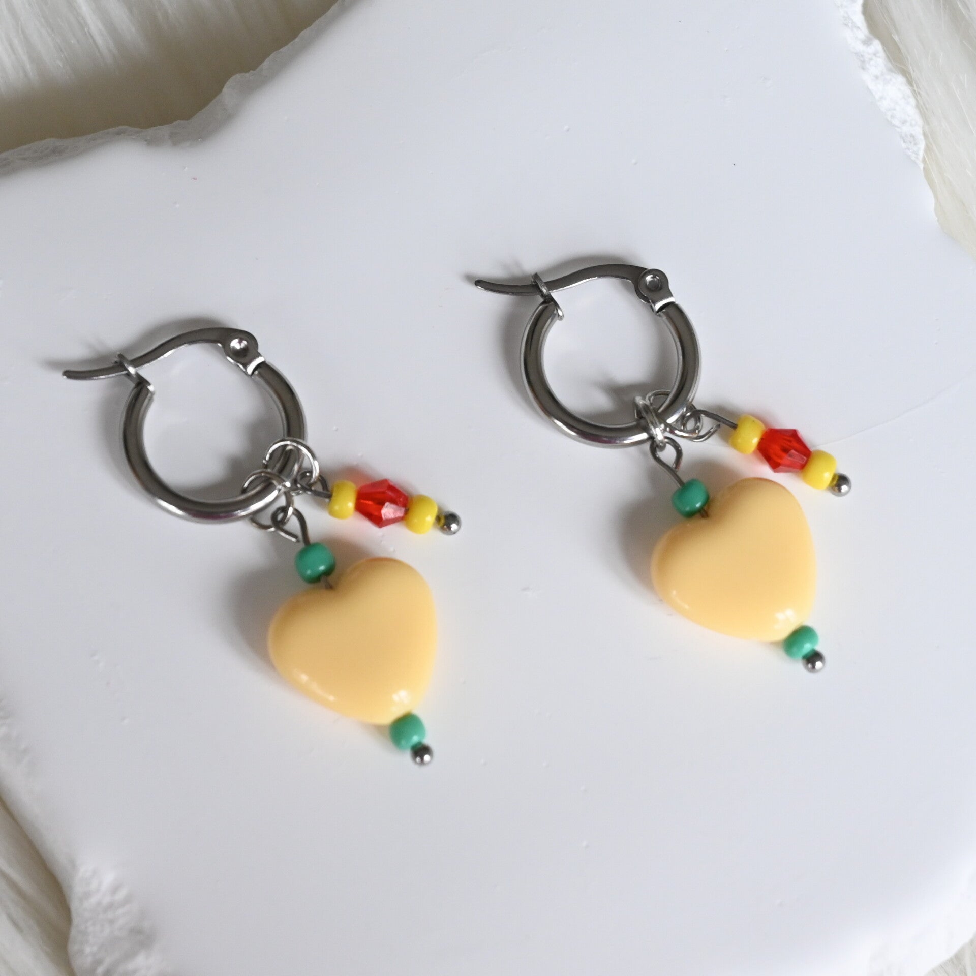 Buttercup Heart Hoops