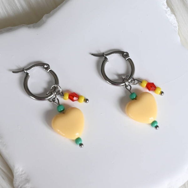 Buttercup Heart Hoops