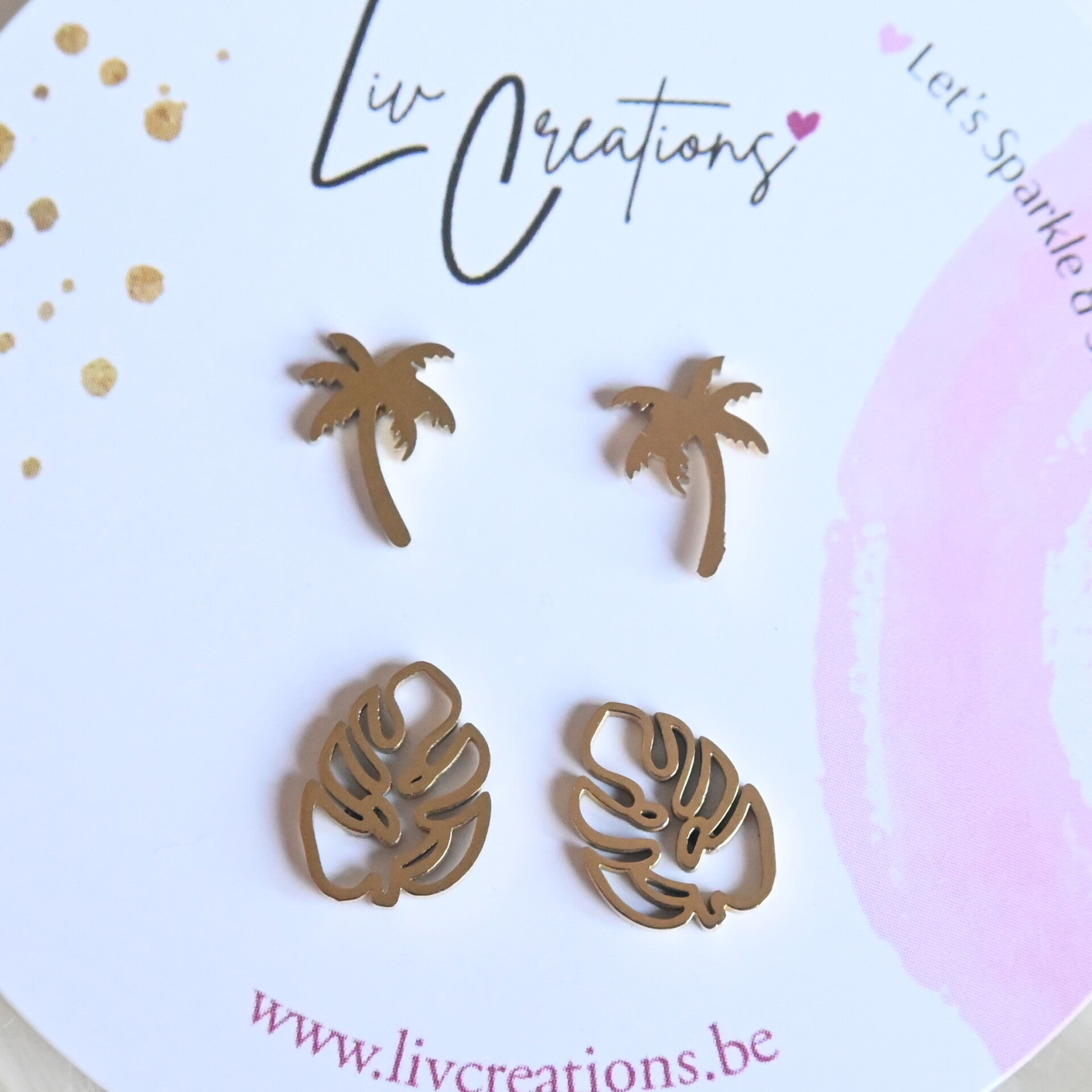 Golden/Silver Tropics Oorstekers Duo
