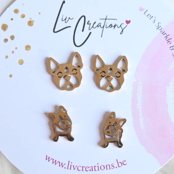 Frenchie Love Oorstekers Duo