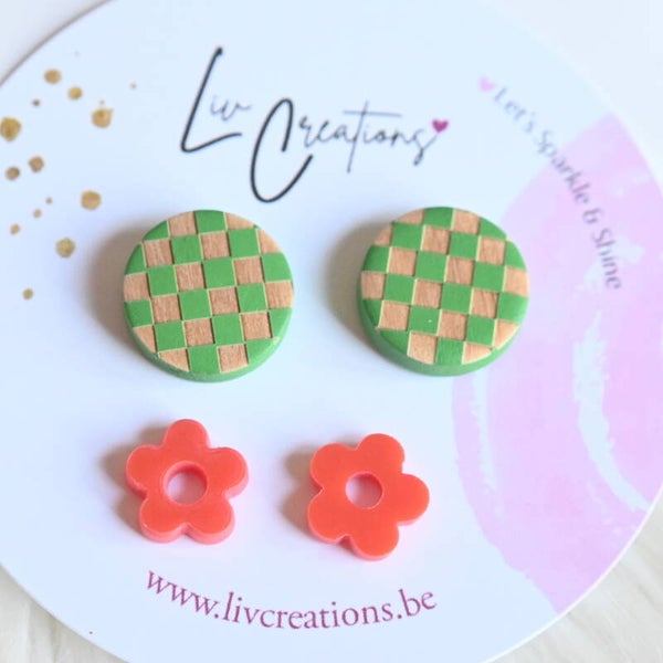 Bloom & Checkers Oorstekers Duo