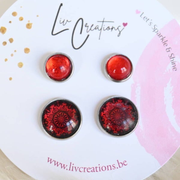 Ruby Mandala Oorstekers Duo