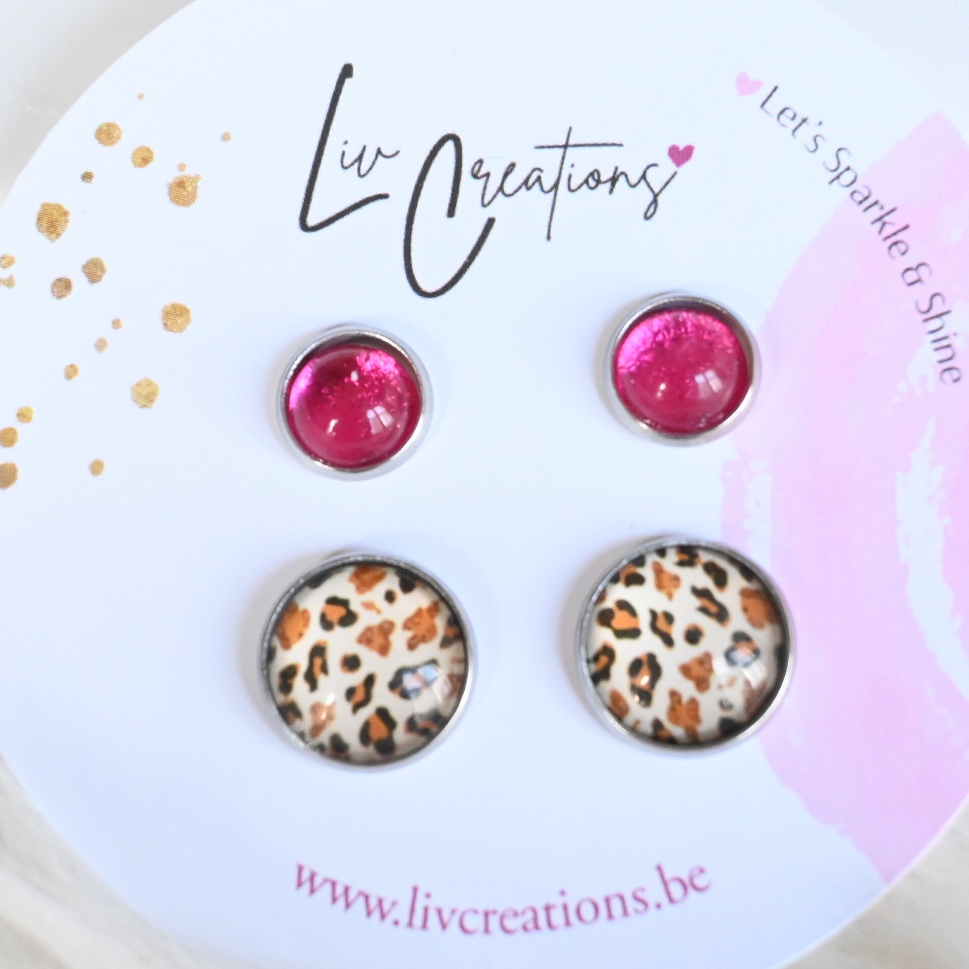 Fuchsia Safari Oorstekers Duo