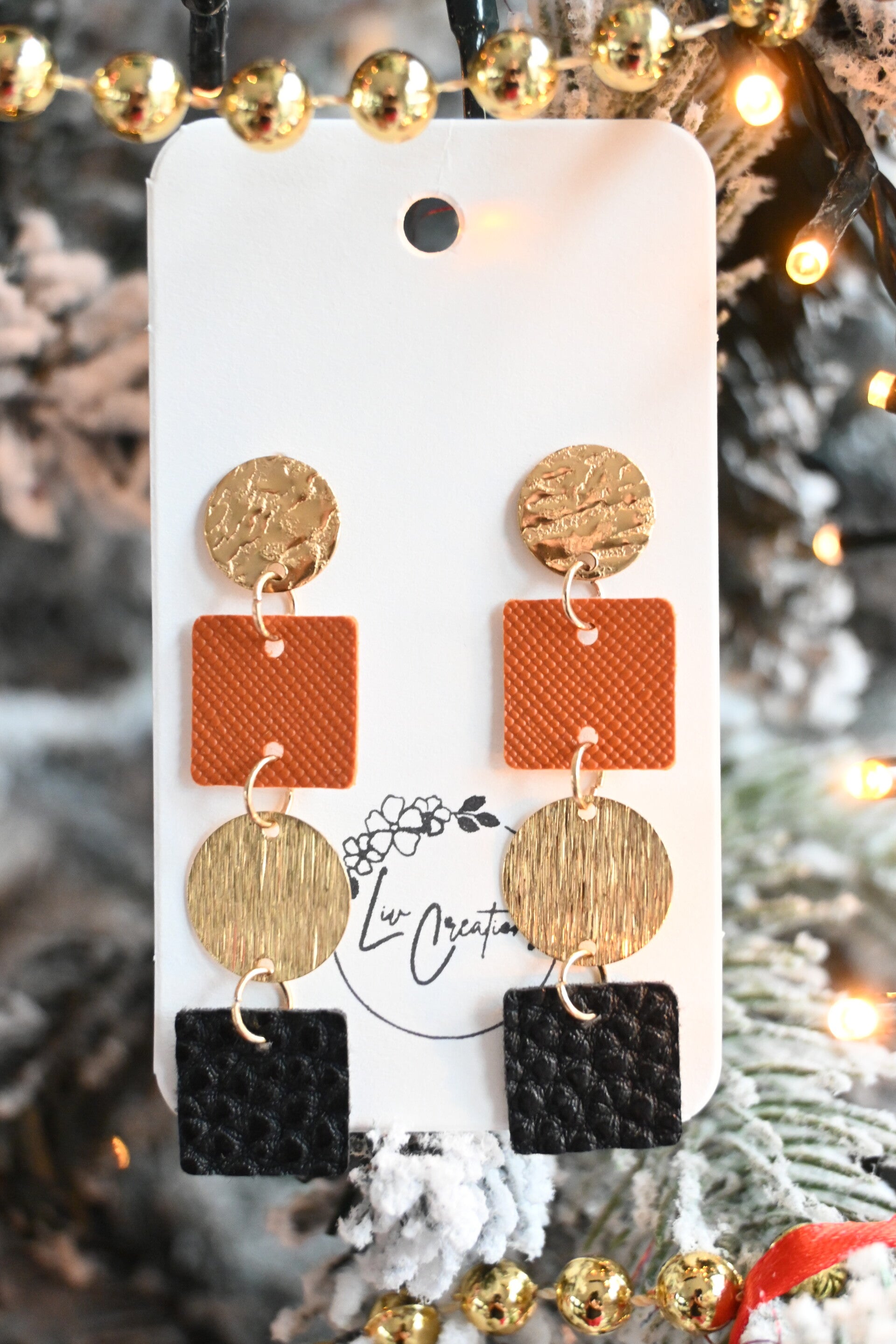 Lederen oorbellen - Milo