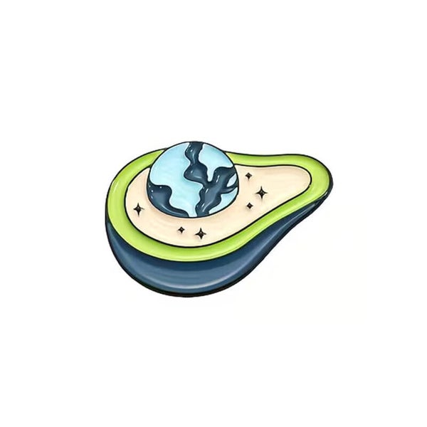 Pin - Avocado met wereldbol