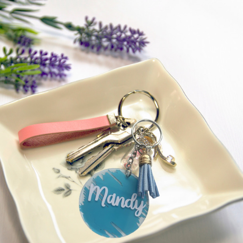 Paint Stroke name acrylic keyring