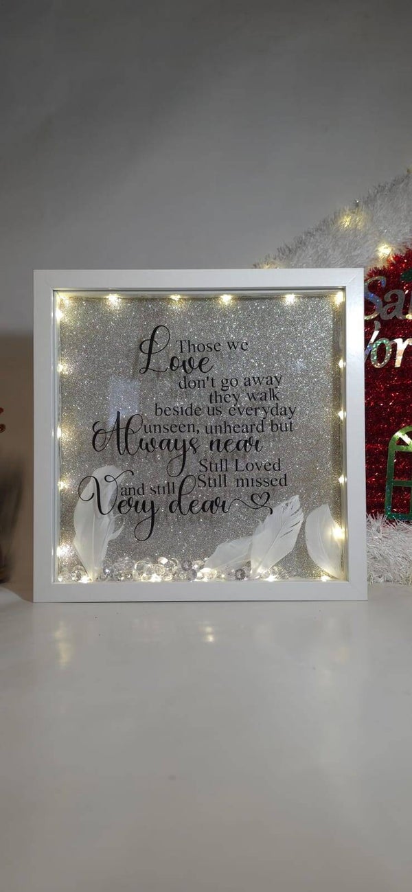 Light up Filled Memorial Shadow Box Frame