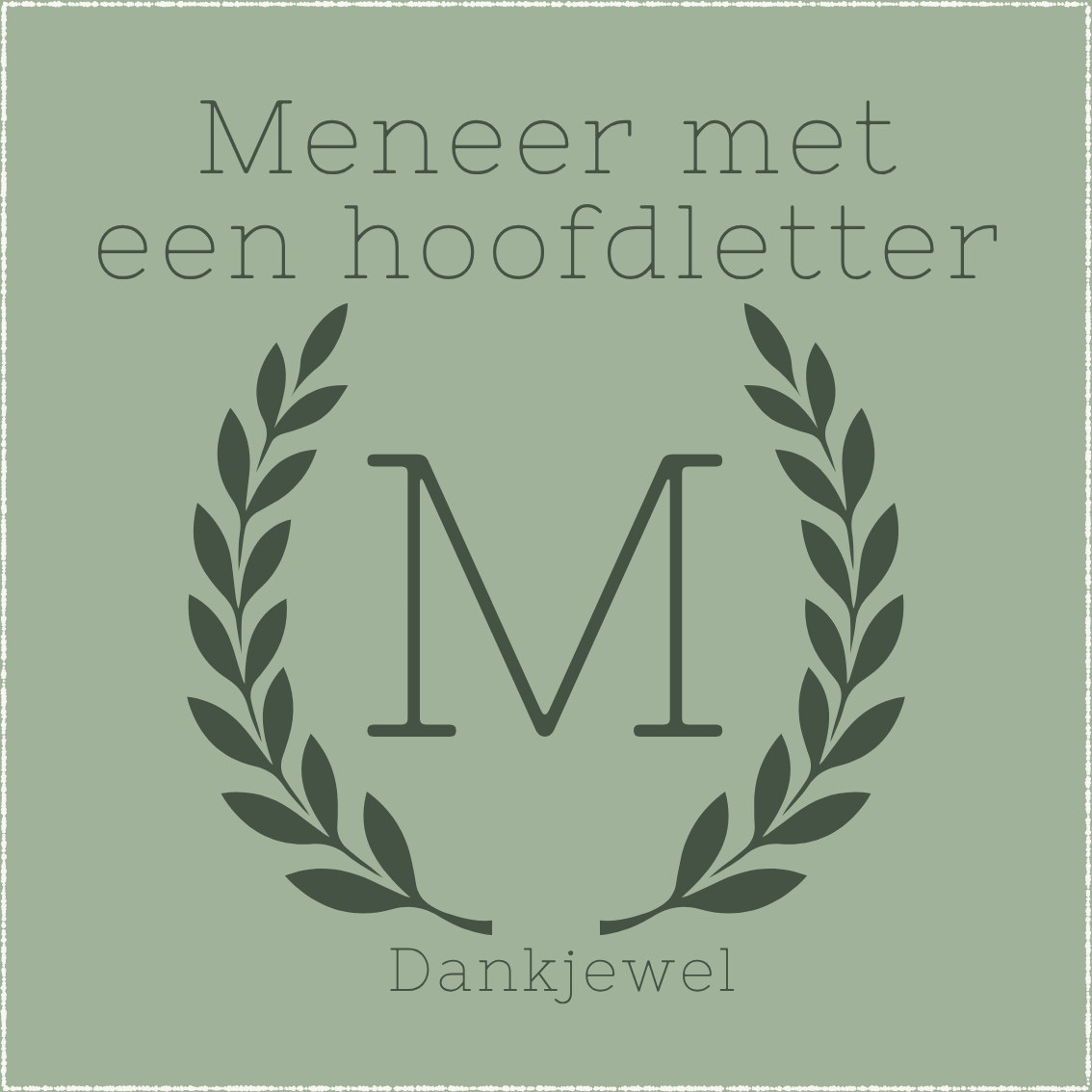 K | Meneer met een hoofdletter M