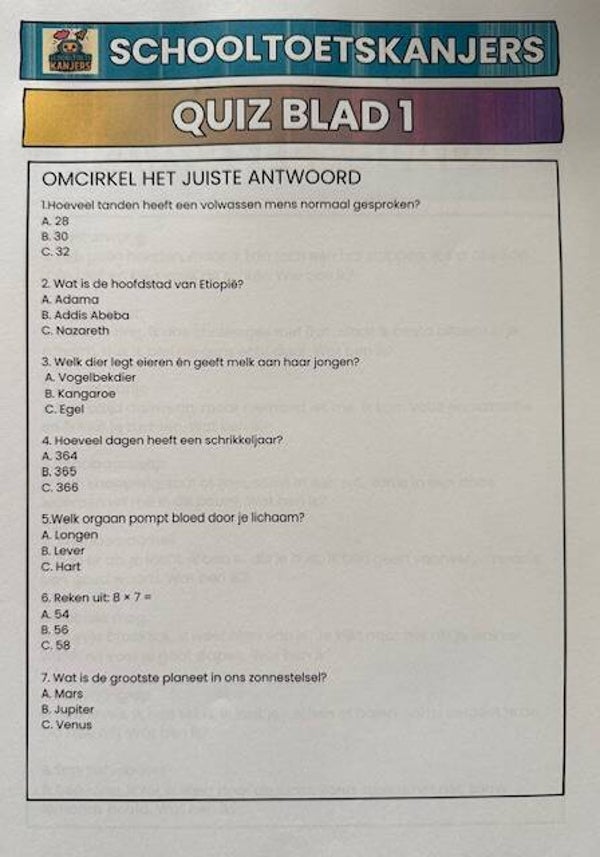 Bonus 7: Quiz met 42 vragen