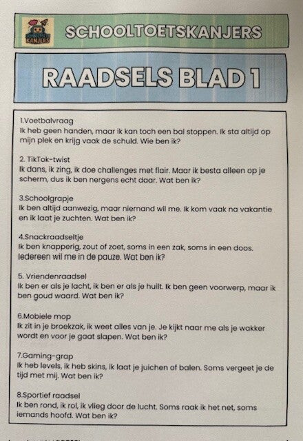 Bonus 8: 15 raadsels