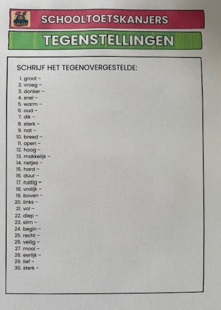 Bonus 9: tegenstellingen