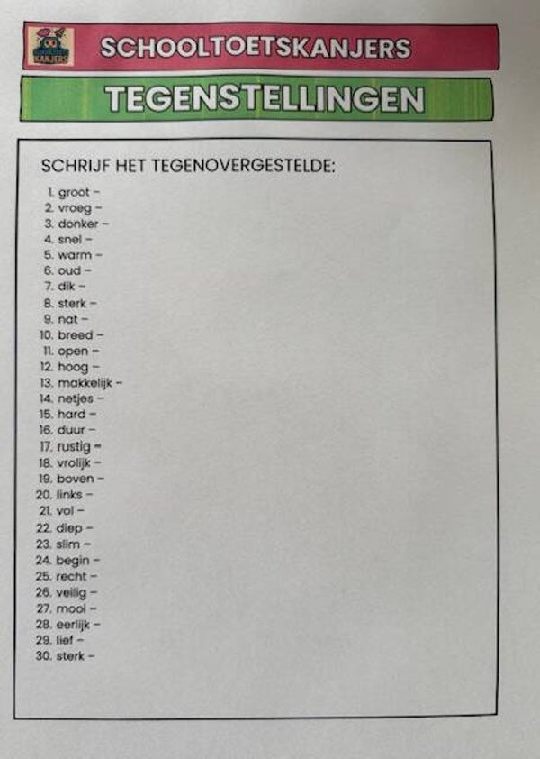 Bonus 9: tegenstellingen