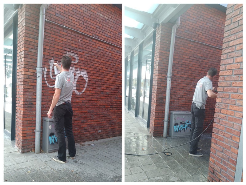 Graffiti verwijderen Winkelcentrum Wijkerbaan