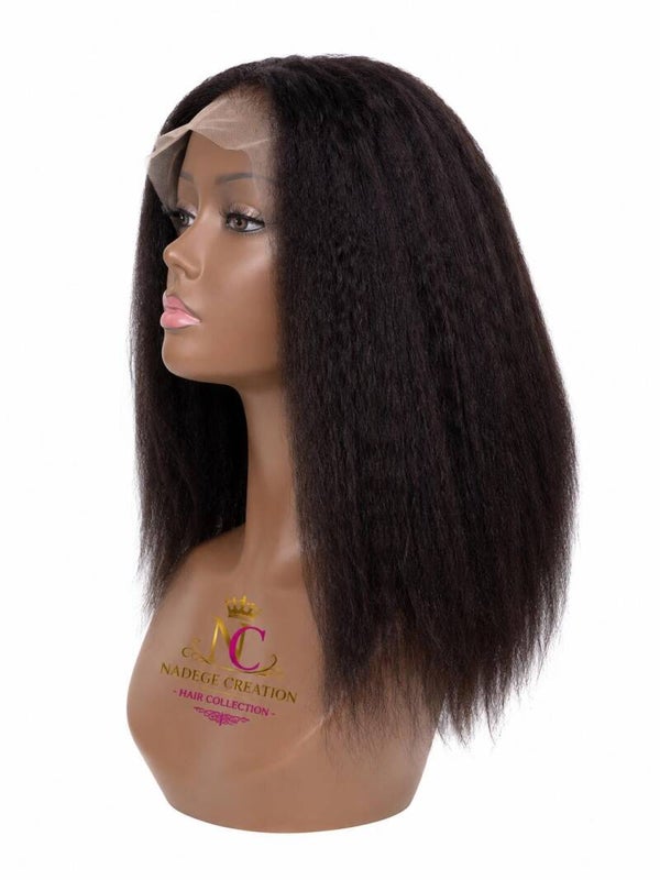 14" Kinky Straight 4x4 Lace Closure Wig