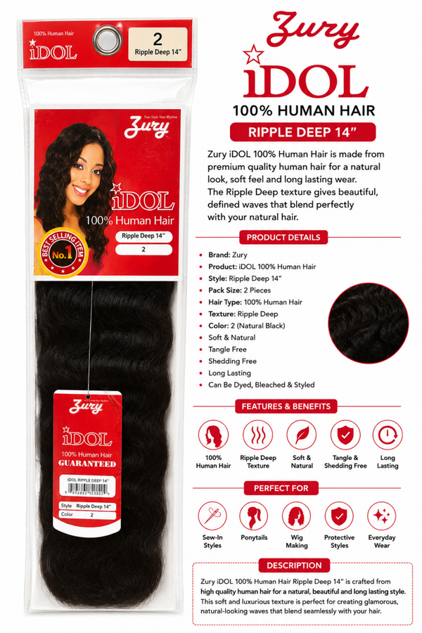 Zury iDOL Ripple Deep 14" – 100% Human Hair