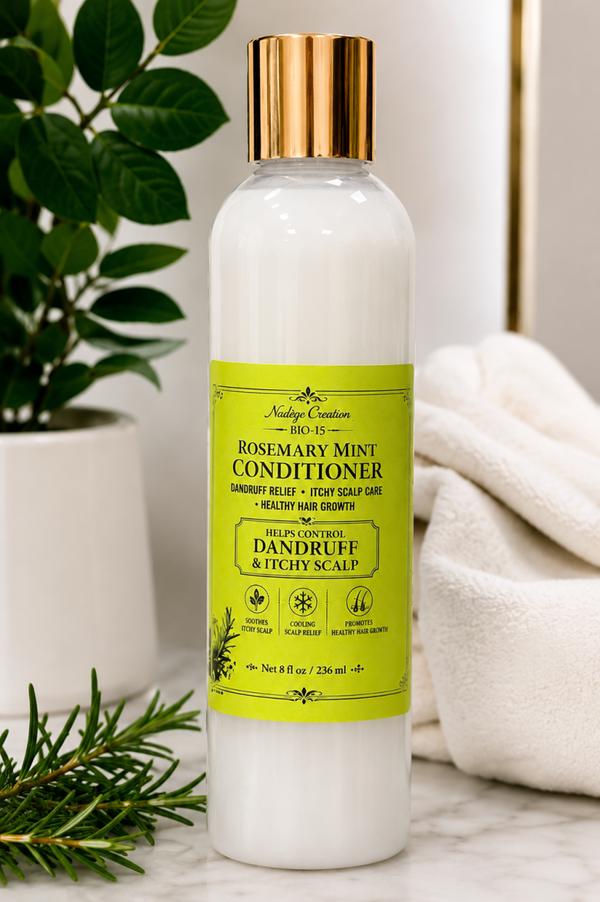 BIO-15 Rosemary Mint Conditioner – Dandruff Relief & Itchy Scalp Care | Healthy Hair Growth | 8 oz