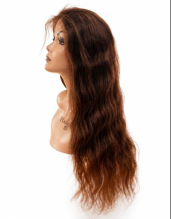 #4 Chestnut Body Wave Wig 26 Inch Lace Front Human Hair Wig