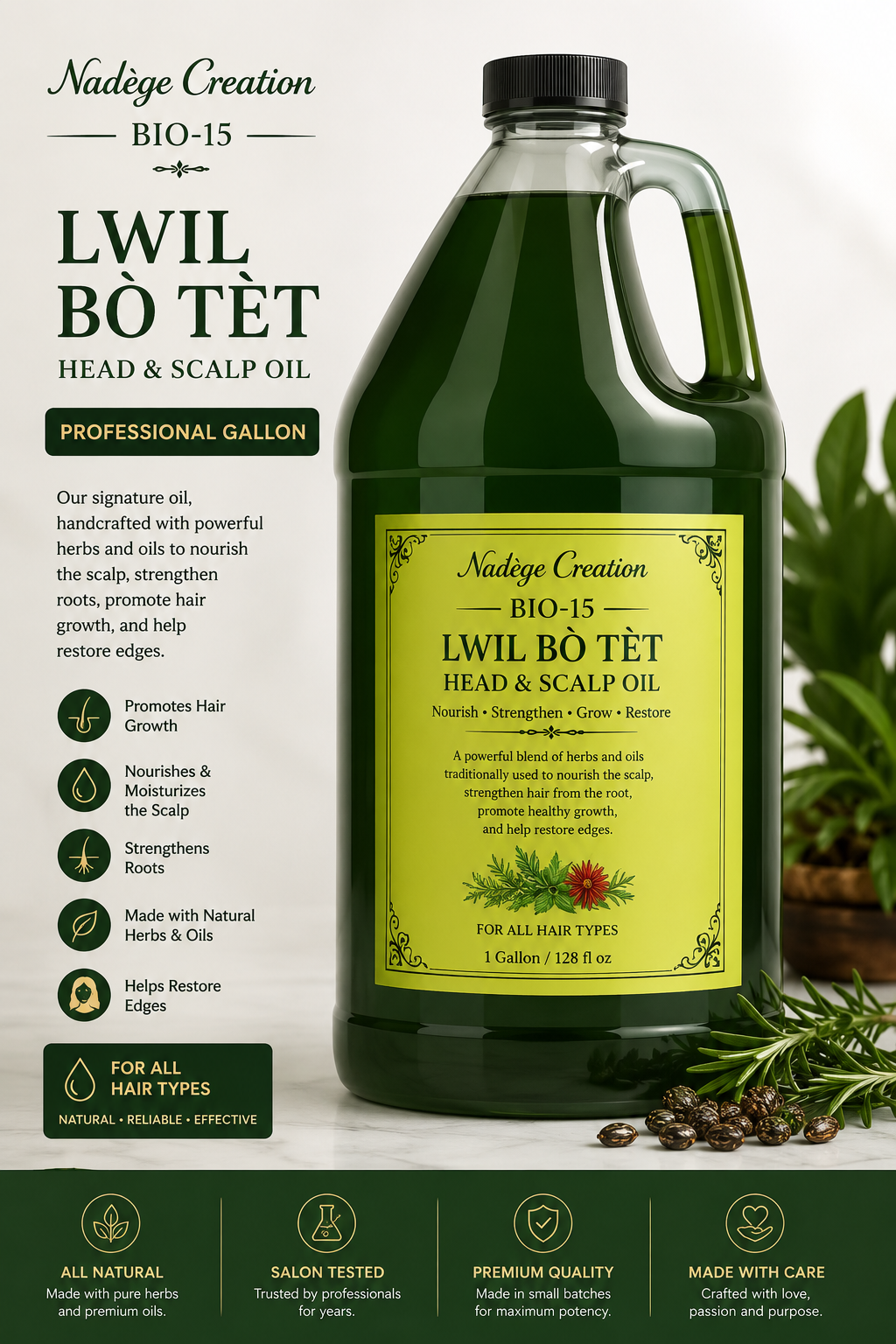 Bio-15 Professional Growth Oil – Salon Refill (1 Gallon)