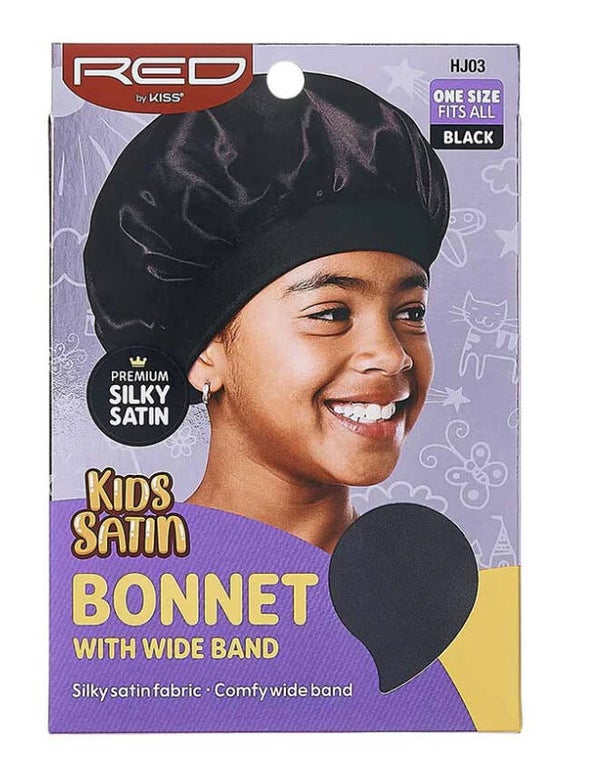 Red by KISS Kids Satin Wide Band Bonnet