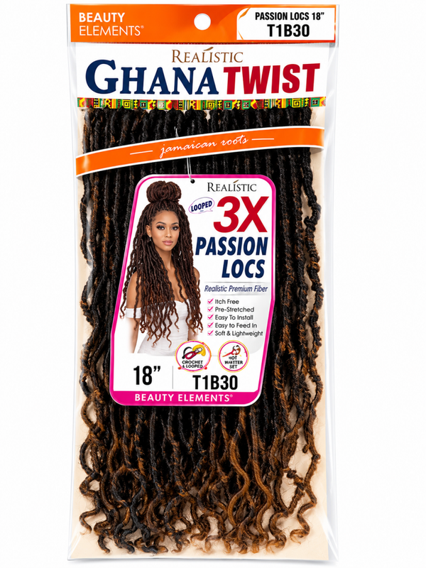 Beauty Elements 3X Passion Locs – 18" | Color T1B/30
