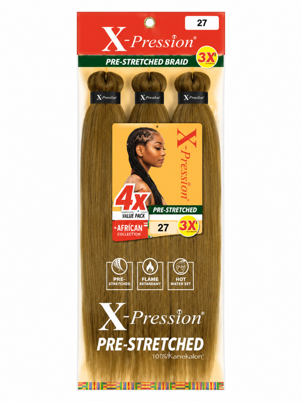 X-Pression Pre-Stretched Braid Hair – Color 27 (Honey Blonde) | 48"