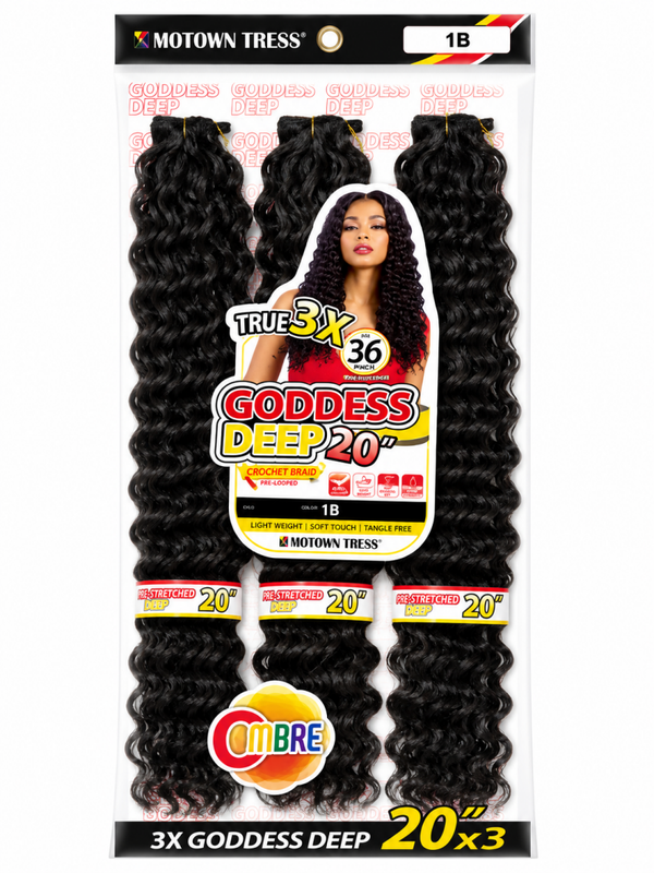 Motown Tress True 3X Goddess Deep Crochet Braid – 20" | Ombre Color