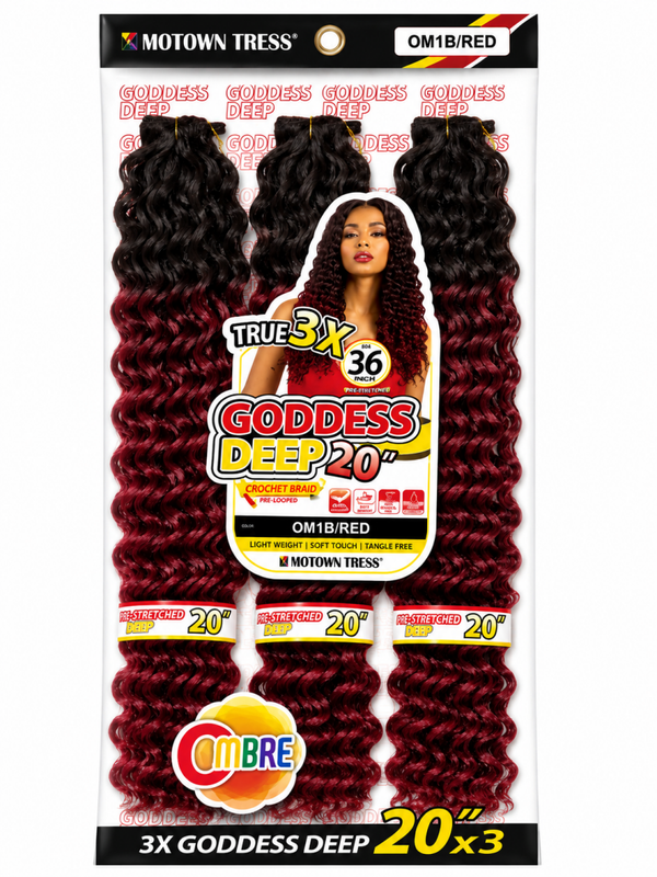 Motown Tress True 3X Goddess Deep Crochet Braid – 20" | Ombre Color