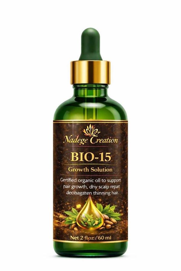 Bio-15 Hair Growth Oil | Natural Hair Growth Serum | Strengthens Edges, Repairs Breakage & Nourishes Scalp