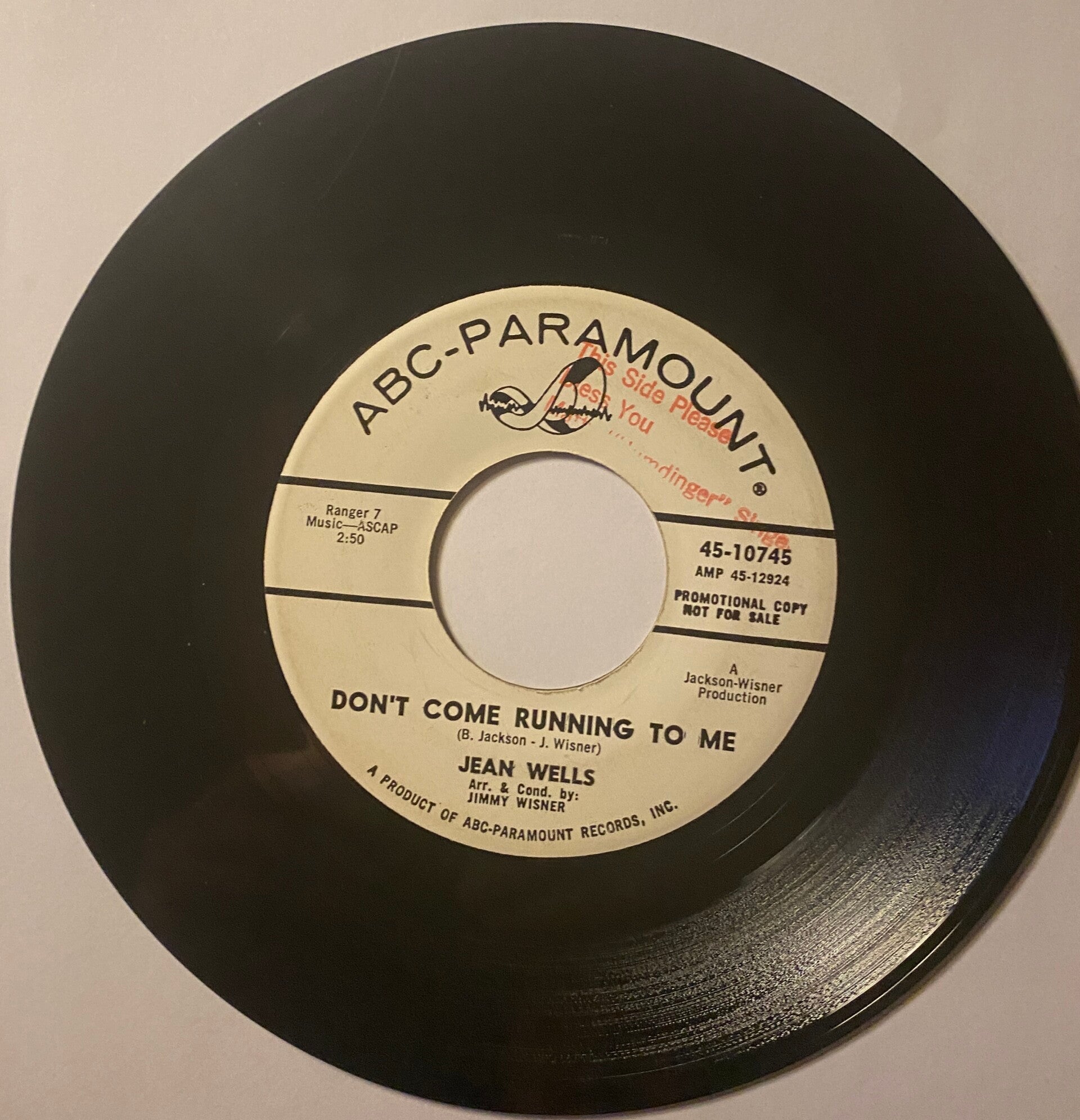 Jean Wells - The Jean Wells Trio -Don't Come Running To Me